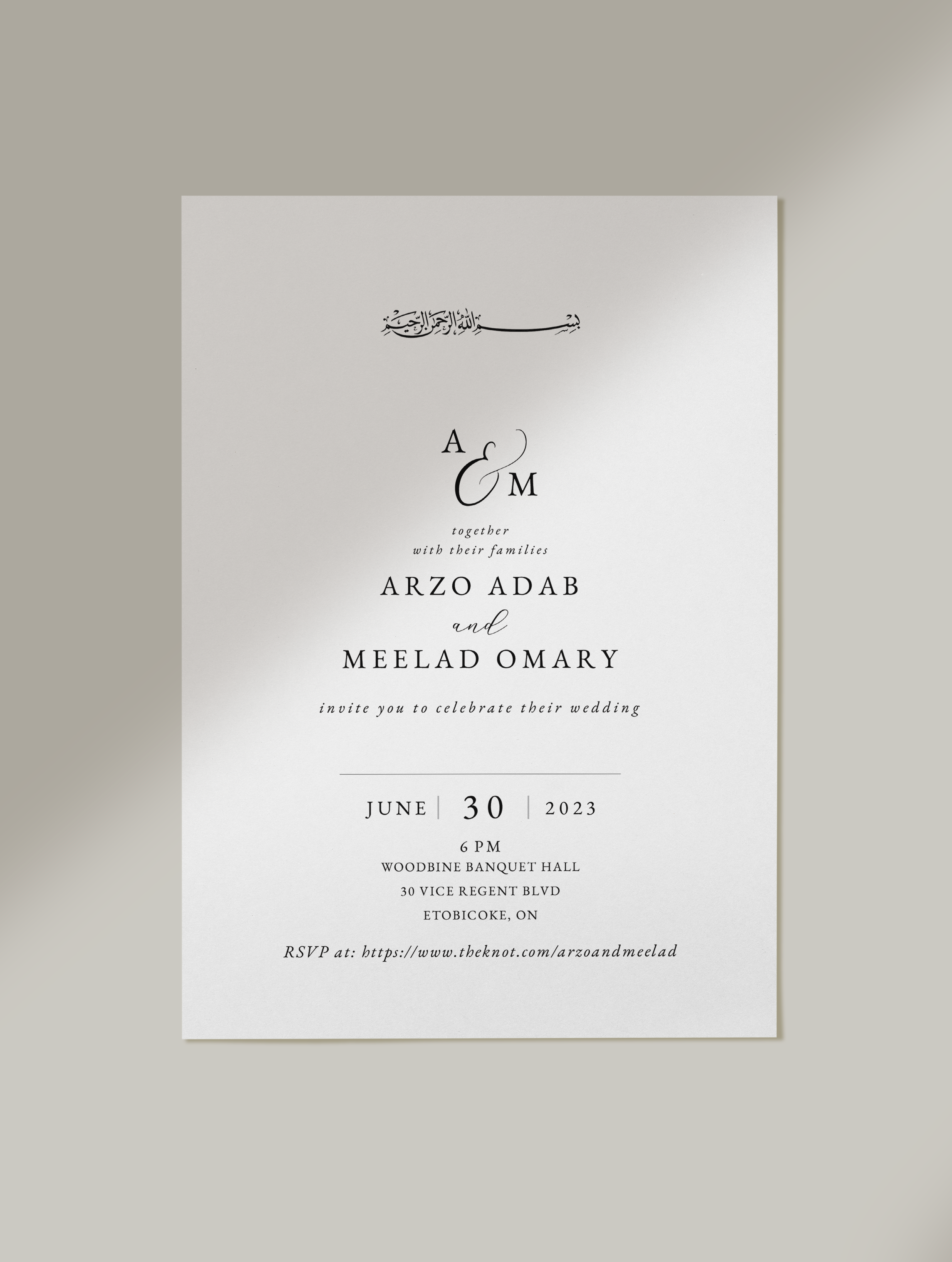 Image of wedding card which leads to a page with more details on project